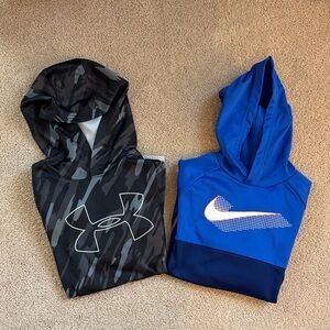 NWOT Under Armour Black Camo & Nike Blue and Orange Kids Hoodie - Size Medium